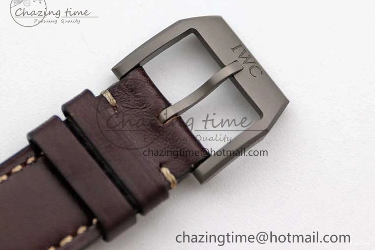 MIROTIME 0315 Mark XVIII IW327006 Titanium M+F 1:1 Best Edition Black Dial on Brown Leather Strap A Efficient 7052